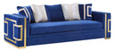 Lawrence Modern Style Navy Sofa with Gold Finish
