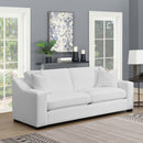 Ashlyn Upholstered Sloped Arms Sofa White - My Sweet Home Furniture (Queens, NY)