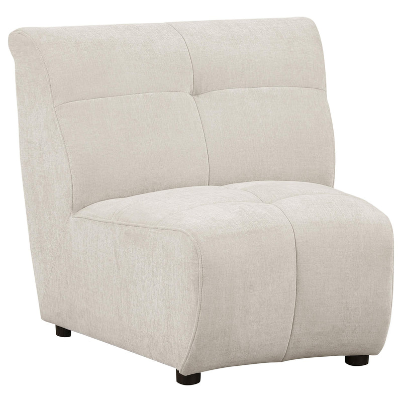 Charlotte Upholstered Curved Armless Chair Ivory - My Sweet Home Furniture (Queens, NY)