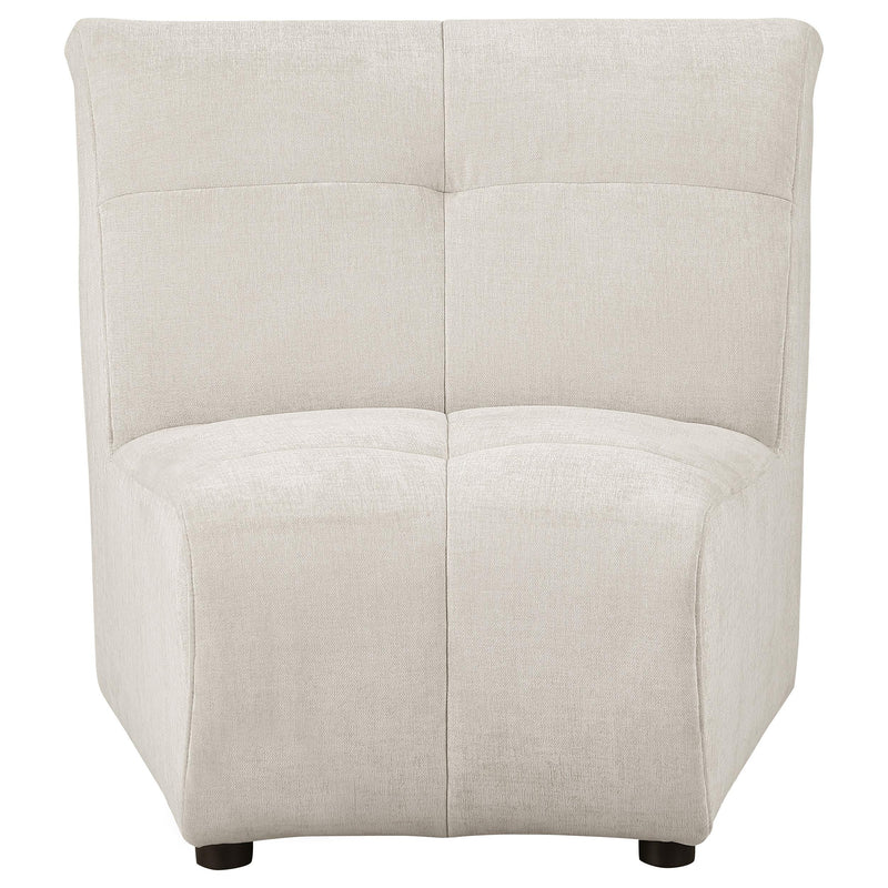 Charlotte Upholstered Curved Armless Chair Ivory - My Sweet Home Furniture (Queens, NY)
