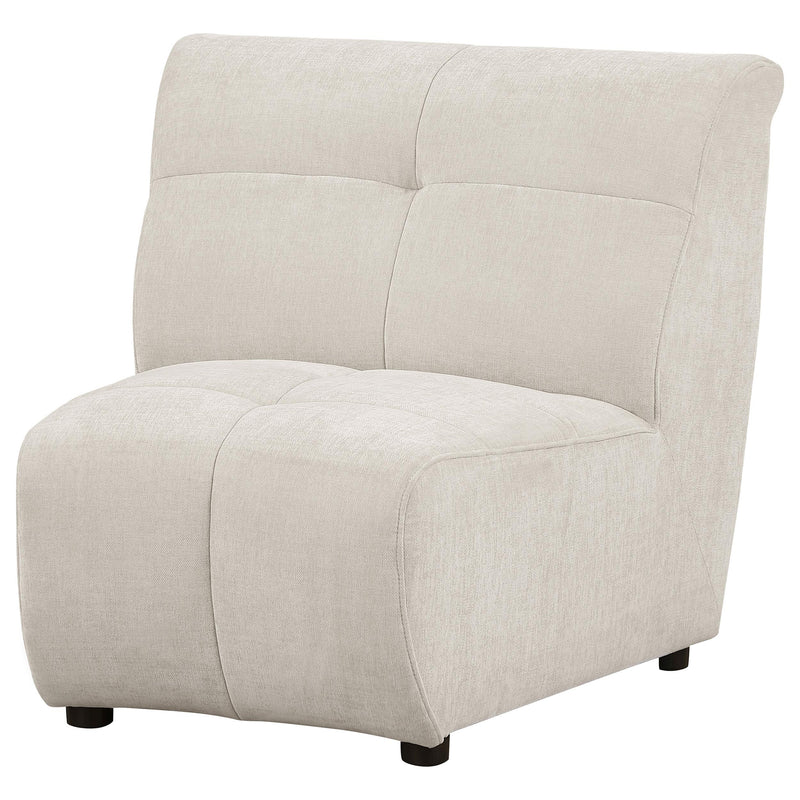 Charlotte Upholstered Curved Armless Chair Ivory - My Sweet Home Furniture (Queens, NY)
