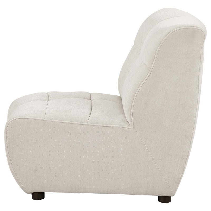 Charlotte Upholstered Curved Armless Chair Ivory - My Sweet Home Furniture (Queens, NY)