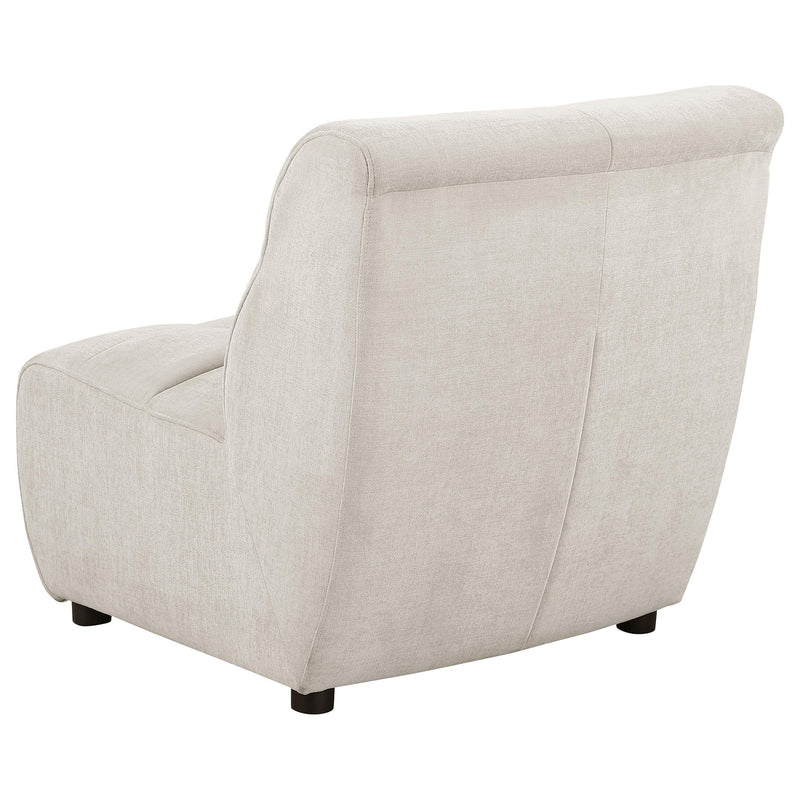 Charlotte Upholstered Curved Armless Chair Ivory - My Sweet Home Furniture (Queens, NY)