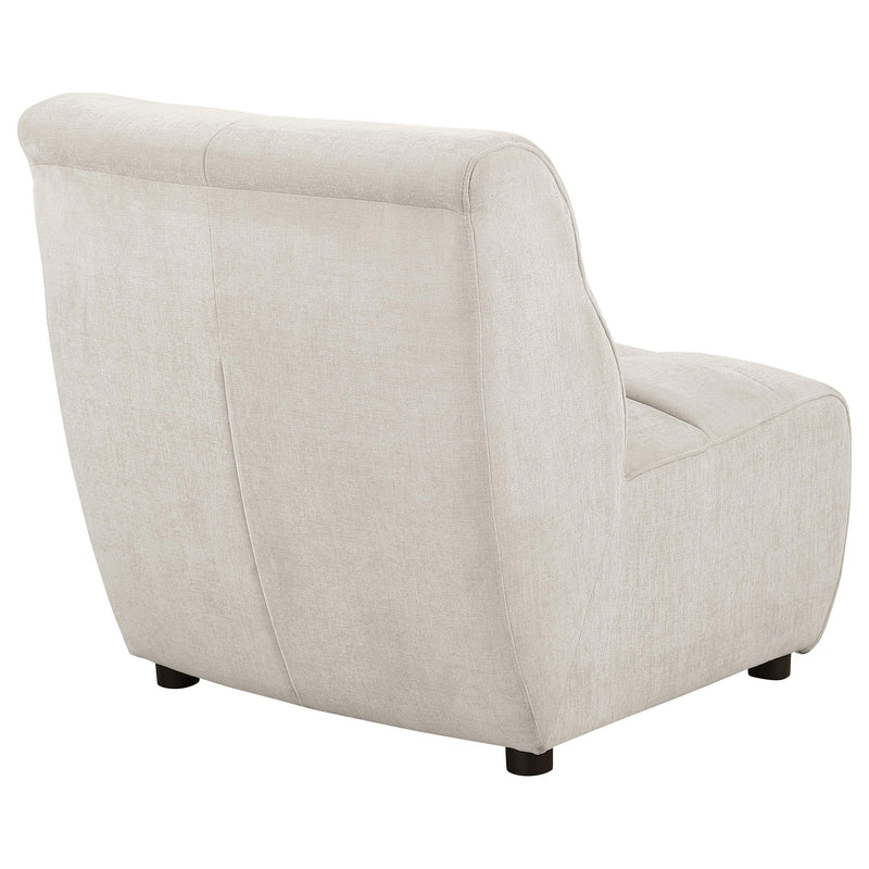 Charlotte Upholstered Curved Armless Chair Ivory - My Sweet Home Furniture (Queens, NY)