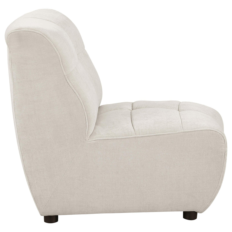 Charlotte Upholstered Curved Armless Chair Ivory - My Sweet Home Furniture (Queens, NY)