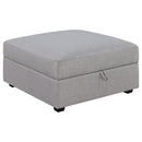 Cambria Upholstered Square Storage Ottoman Grey - My Sweet Home Furniture (Queens, NY)