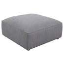 Jennifer Square Upholstered Ottoman Grey - My Sweet Home Furniture (Queens, NY)