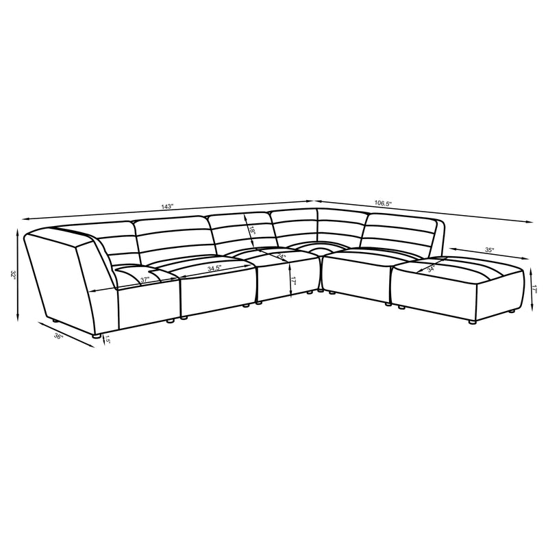 Sunny 6 Pc Sectional - My Sweet Home Furniture (Queens, NY)