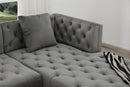 Salma Modern Style Gray Sectional with Acrylic legs
