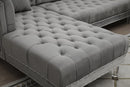 Salma Modern Style Gray Sectional with Acrylic legs