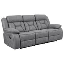 Higgins Pillow Top Arm Upholstered Motion Sofa Grey - My Sweet Home Furniture (Queens, NY)