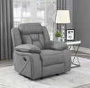 Higgins Overstuffed Upholstered Glider Recliner Grey - My Sweet Home Furniture (Queens, NY)