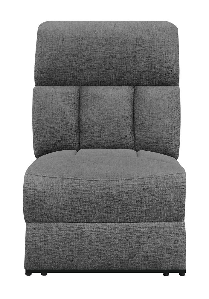 Bahrain Upholstered Armless Power Recliner Charcoal - My Sweet Home Furniture (Queens, NY)