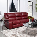 Camila Upholstered Motion Reclining Sofa Red Faux Leather - My Sweet Home Furniture (Queens, NY)