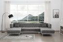 Salma Modern Style Gray Sectional with Acrylic legs