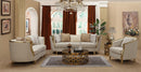 Cora Modern Style Beige Sofa in Gold finish