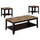 Flores 3-piece Occasional Table Set with Shelf Cappuccino - My Sweet Home Furniture (Queens, NY)