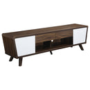 Alvin 2-drawer TV Console Dark Walnut and Glossy White - My Sweet Home Furniture (Queens, NY)