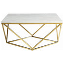 Meryl Square Coffee Table White and Gold - My Sweet Home Furniture (Queens, NY)