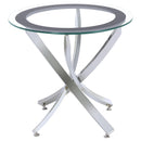 Brooke Glass Top End Table Chrome and Black - My Sweet Home Furniture (Queens, NY)