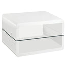 Elana Square 2-shelf End Table Glossy White - My Sweet Home Furniture (Queens, NY)