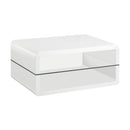 Elana Rectangle 2-shelf Coffee Table Glossy White - My Sweet Home Furniture (Queens, NY)
