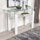 Dyer Rectangular Glass Top Sofa Table With Shelf White - My Sweet Home Furniture (Queens, NY)