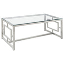 Merced Rectangle Glass Top Coffee Table Nickel - My Sweet Home Furniture (Queens, NY)