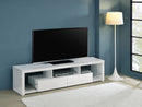 Jude 2-drawer 71" TV Stand With Shelving White High Gloss - My Sweet Home Furniture (Queens, NY)