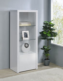 Jude 3-shelf Media Tower With Storage Cabinet White High Gloss - My Sweet Home Furniture (Queens, NY)