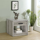 Felix 1-drawer Square Engineered Wood End Table Grey Driftwood - My Sweet Home Furniture (Queens, NY)