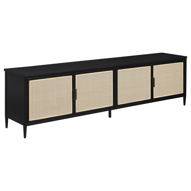 Amherst 4-door 78-inch Metal TV Stand Media Console Black - My Sweet Home Furniture (Queens, NY)