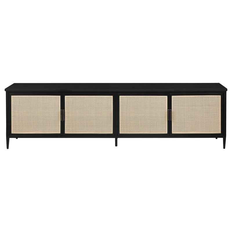Amherst 4-door 78-inch Metal TV Stand Media Console Black - My Sweet Home Furniture (Queens, NY)