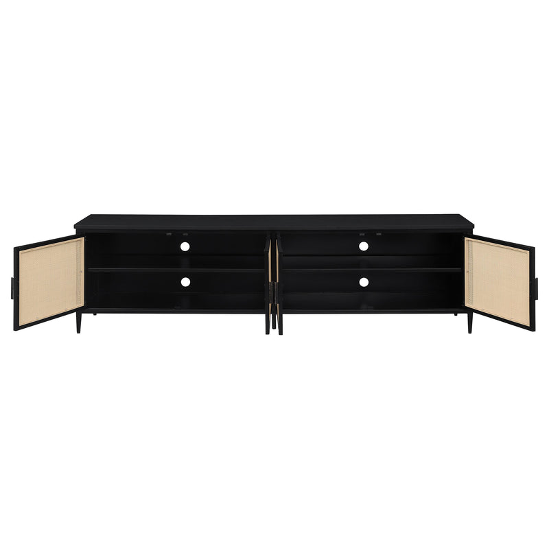 Amherst 4-door 78-inch Metal TV Stand Media Console Black - My Sweet Home Furniture (Queens, NY)