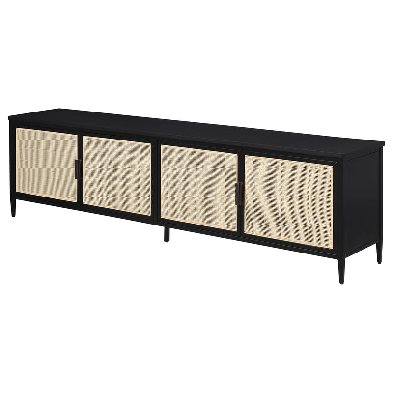 Amherst 4-door 78-inch Metal TV Stand Media Console Black - My Sweet Home Furniture (Queens, NY)