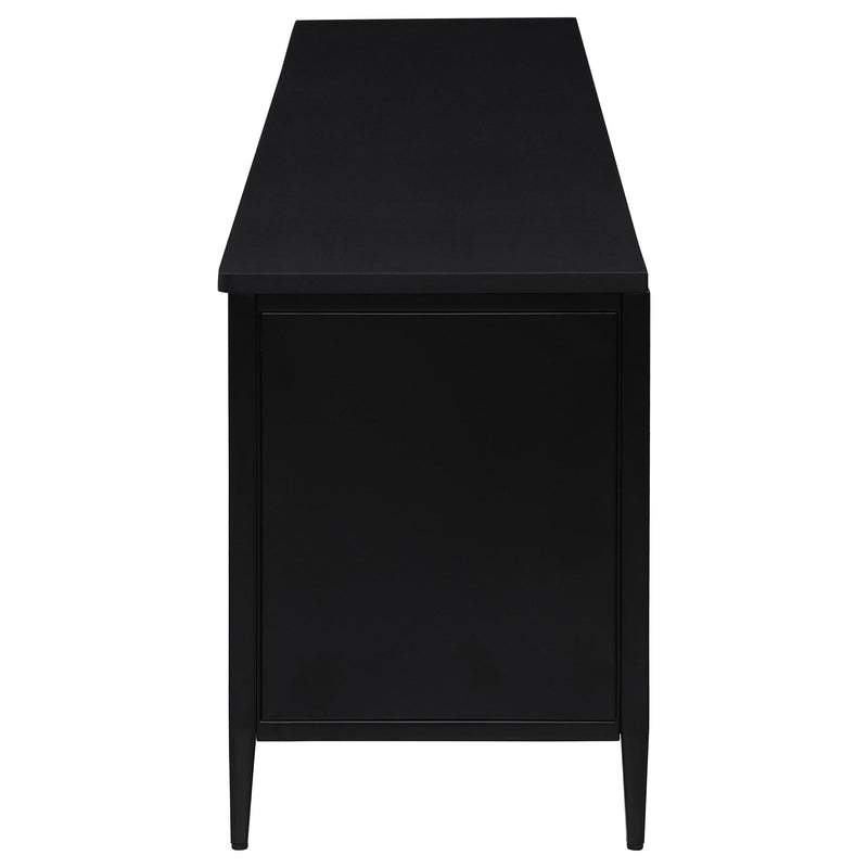 Amherst 4-door 78-inch Metal TV Stand Media Console Black - My Sweet Home Furniture (Queens, NY)