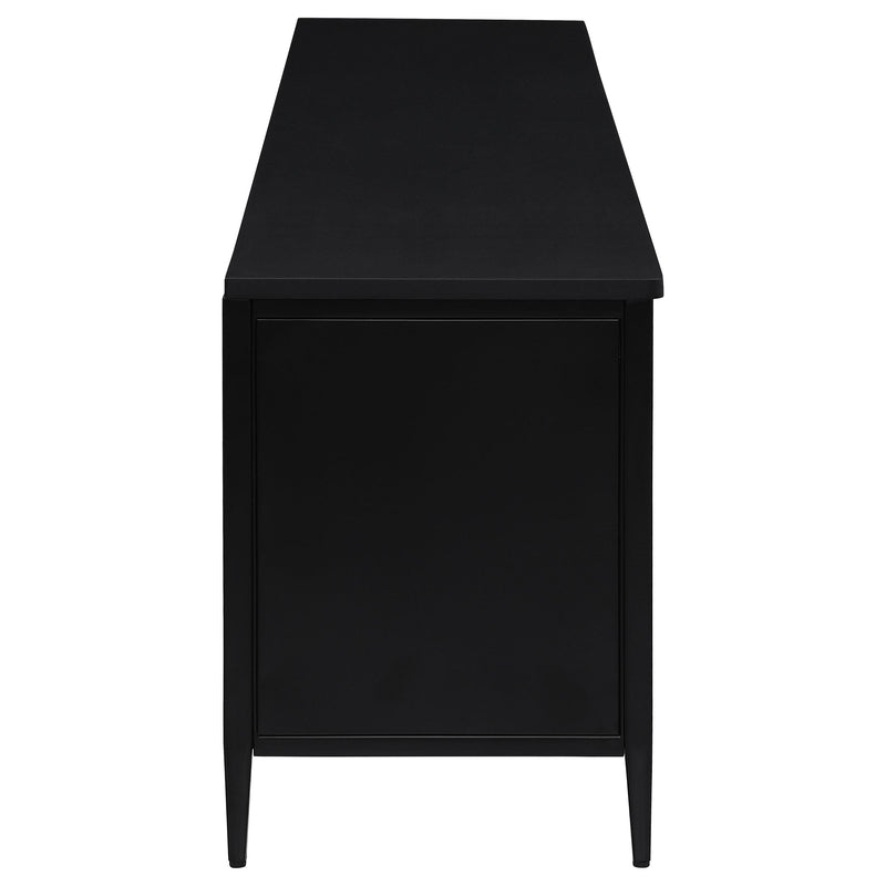 Amherst 4-door 78-inch Metal TV Stand Media Console Black - My Sweet Home Furniture (Queens, NY)