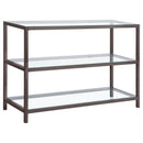 Trini Sofa Table with Glass Shelf Black Nickel - My Sweet Home Furniture (Queens, NY)