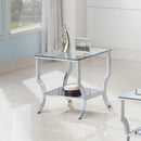 Saide Square End Table with Mirrored Shelf Chrome - My Sweet Home Furniture (Queens, NY)