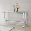Saide Rectangular Sofa Table with Mirrored Shelf Chrome - My Sweet Home Furniture (Queens, NY)