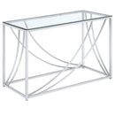 Lille Glass Top Rectangular Sofa Table Accents Chrome - My Sweet Home Furniture (Queens, NY)