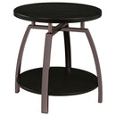Dacre Round End Table Dark Grey and Black Nickel - My Sweet Home Furniture (Queens, NY)