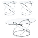 Warren 3-piece Occasional Set Chrome and Clear - My Sweet Home Furniture (Queens, NY)