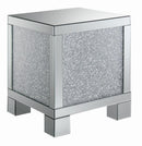Gillian Square End Table Silver and Clear Mirror - My Sweet Home Furniture (Queens, NY)