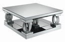 Amalia Square Coffee Table with Lower Shelf Clear Mirror - My Sweet Home Furniture (Queens, NY)