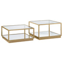 Renee 2-piece Square Occasional Set Rose Brass - My Sweet Home Furniture (Queens, NY)
