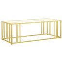 Adri Metal Frame Coffee Table Matte Brass - My Sweet Home Furniture (Queens, NY)