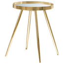 Kaelyn Round Mirror Top End Table Gold - My Sweet Home Furniture (Queens, NY)