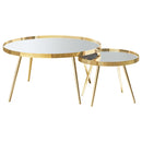 Kaelyn 2-piece Mirror Top Nesting Coffee Table Mirror and Gold - My Sweet Home Furniture (Queens, NY)