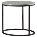 Lainey Faux Marble Round Top End Table Grey and Gunmetal - My Sweet Home Furniture (Queens, NY)